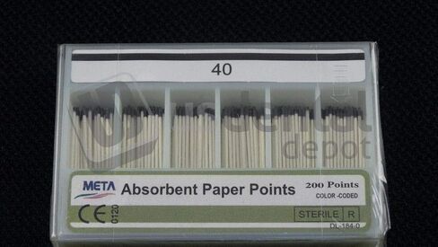 META - Absorbent Paper Points Color Coded Spill Proof #40-200pk 107636 in Kuwait