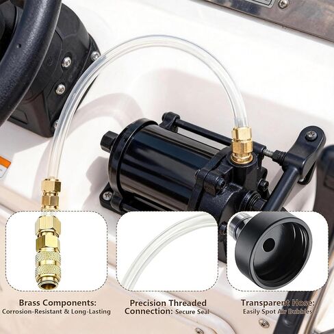 Hydraulic Steering Bleed Kit for Seastar Systems – Professional Marine Bleeding Control with Leak-Proof Brass Connector, Compatible with All Outboard, Sterndrive & Inboard Boats in Kuwait