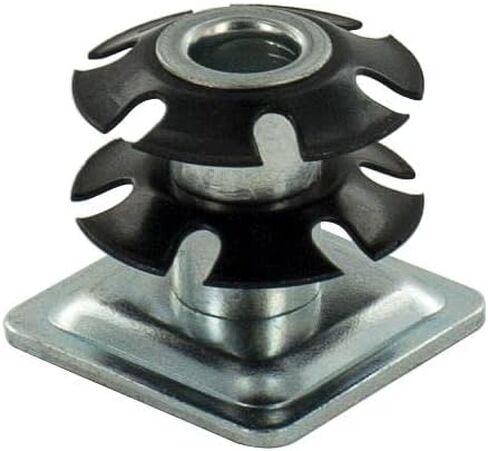 Outwater Industries Double Star Threaded Caster Insert | Heat Treated Steel | Fits 1-1/8 Inch Square 16-18 Gauge Tube | Thread: 5/16-18 | 4 Pack in Saudi Arabia
