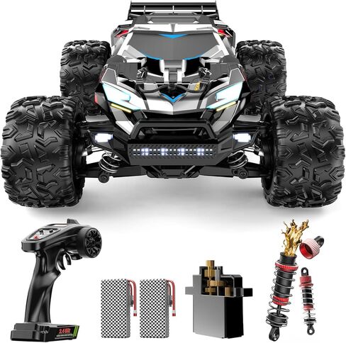 DEERC 9500E 1:16 مقياس جميع التضاريس RC CAR ، 4 × 4 السرعة عالية 40 كيلو في الساعة شاحنة ، 2.4 جيجا هرتز الشاحنة عن بعد مع بطاريتين ، شاحنة وحش على الطرق الوعرة للبالغين أطفال in Kuwait
