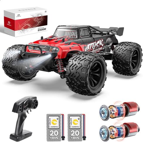 DEERC 9500E 1:16 Scale All Terrain RC Car, 4x4 High Speed 40 KPH RC Truck, 2.4Ghz Remote Control Truck with 2 Batteries, Off-Road Monster Truck for Adults Kids in Kuwait