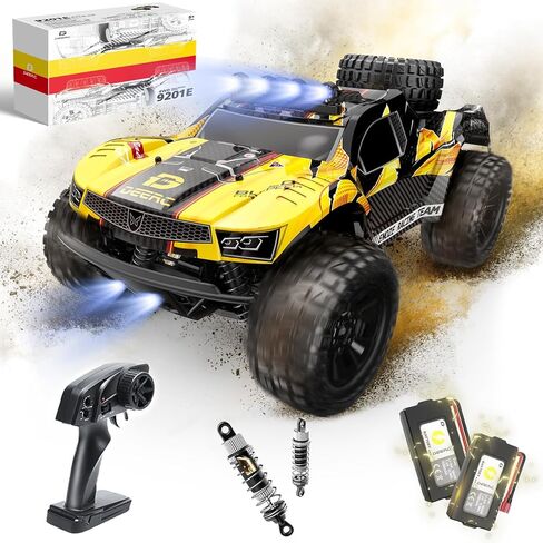 DEERC 9500E 1:16 مقياس جميع التضاريس RC CAR ، 4 × 4 السرعة عالية 40 كيلو في الساعة شاحنة ، 2.4 جيجا هرتز الشاحنة عن بعد مع بطاريتين ، شاحنة وحش على الطرق الوعرة للبالغين أطفال in Kuwait