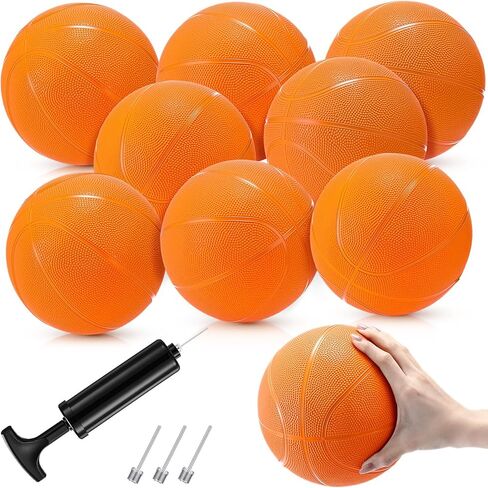 Vinsot 8 Pack Mini Rubber Basketing Balls 7 بوصة كرة سلة صغيرة مع مضخة هواء لألعاب كرة السلة المبتدئين المبتدئين. in Kuwait