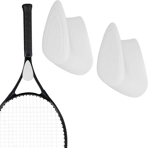 حامل تثبيت مخفي لمضرب تنس واحد - عبوتان من خطاف التثبيت على الحائط الأبيض بمظهر بسيط وأنيق، رف مضرب مثبت على الحائط للجراج، منظم المعدات الرياضية in Kuwait