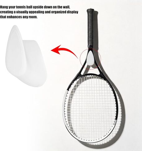 حامل تثبيت مخفي لمضرب تنس واحد - عبوتان من خطاف التثبيت على الحائط الأبيض بمظهر بسيط وأنيق، رف مضرب مثبت على الحائط للجراج، منظم المعدات الرياضية in Kuwait