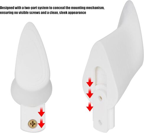 حامل تثبيت مخفي لمضرب تنس واحد - عبوتان من خطاف التثبيت على الحائط الأبيض بمظهر بسيط وأنيق، رف مضرب مثبت على الحائط للجراج، منظم المعدات الرياضية in Kuwait