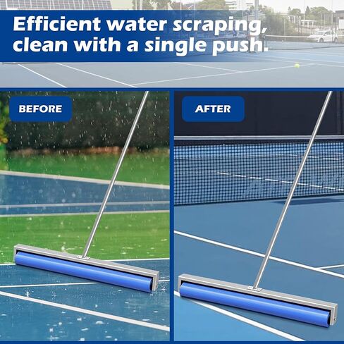 Montex Tennis Court Squeegee, Foam Tennis Sponge Roller 38.5'', Lightweight Quick Clearing Tools for Tennis Basketball Sports Court,Silver in Kuwait