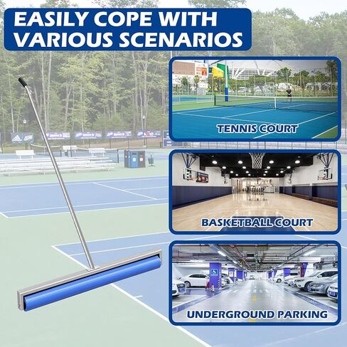 Montex Tennis Court Squeegee, Foam Tennis Sponge Roller 38.5'', Lightweight Quick Clearing Tools for Tennis Basketball Sports Court,Silver in Kuwait