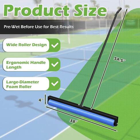 Montex Tennis Court Squeegee, Foam Tennis Sponge Roller, Lightweight Quick Clearing Tools for Tennis Basketball Sports Court, Black in Kuwait