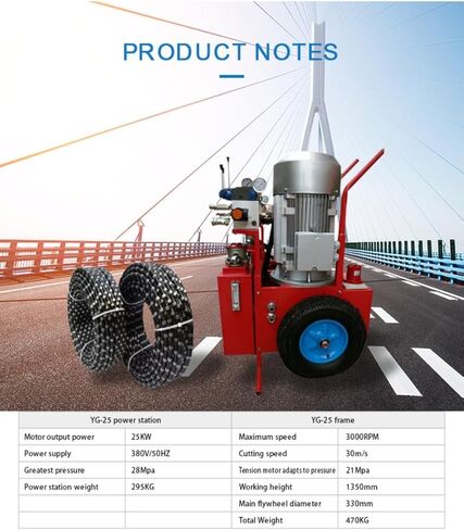 High-Performance Hydraulic Wire Saw for Heavy Concrete Cutting – Ideal for Demolition and Quarrying in Saudi Arabia