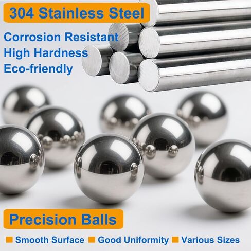 900 PCS Stainless Steel Precision Balls, Bicycle Ball Bearings 6 Sizes Assortment Kit 1/4" 7/32" 3/16" 5/32" 1/8" 3/32" for Motorcycles, Bike Bearings, Casters, Drawer Slides, Door Locks in Saudi Arabia