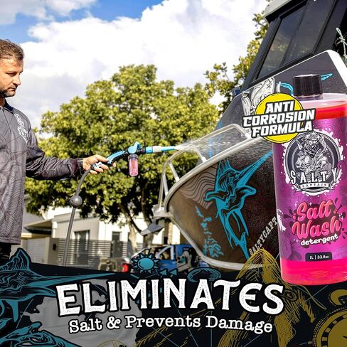 Salty Captain Boat & 4WD Cleaning Kit – Ultimate All-in-One Wash Set with Salt Wash, 4WD & RV Wash, Engine Flush, Microfiber Towels, Foam & Wheel Brush – Perfect for Boats, PWCs & Off-Road Vehicles in Kuwait