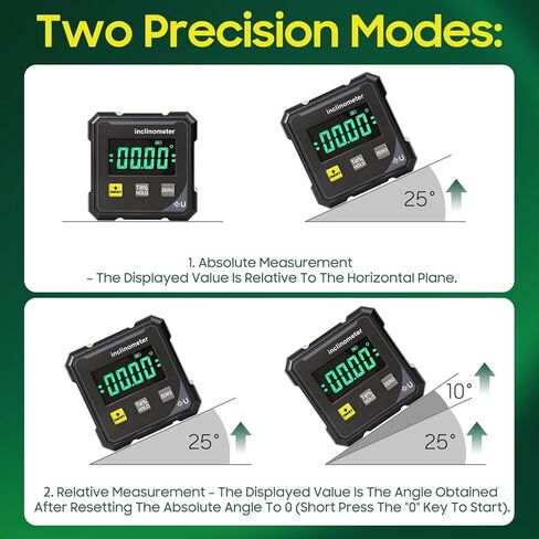 Digital Angle Finder with Electronic Laser, Digital Angle Finder Protractor Inclinometer, 4-Side Strong Magnetic Angle Gauge, 4×90° High Accuracy Cube Inclinometer for Woodworking Construction & DIY in Kuwait
