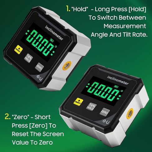 Digital Angle Finder with Electronic Laser, Digital Angle Finder Protractor Inclinometer, 4-Side Strong Magnetic Angle Gauge, 4×90° High Accuracy Cube Inclinometer for Woodworking Construction & DIY in Kuwait