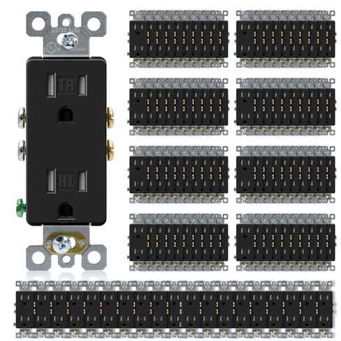 ELEGRP 15 Amp Tamper Resistant White Electrical Wall Outlet, 125V, UL Listed, 20 Pack in Kuwait