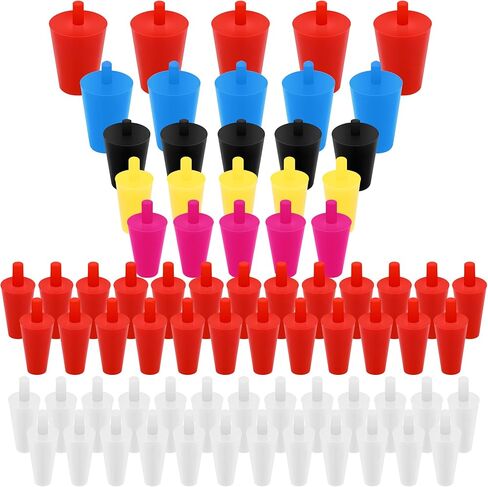 75PCS Lab Rubber Stoppers, Coldairsoap Water Table Hole Plugs 7 Multiple Sizes and Colors for Round Plastic Pool Ceramic in Kuwait
