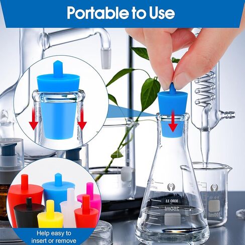 75PCS Lab Rubber Stoppers, Coldairsoap Water Table Hole Plugs 7 Multiple Sizes and Colors for Round Plastic Pool Ceramic in Kuwait