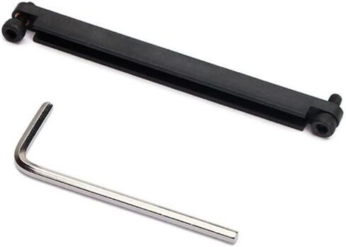 Acoustic Guitar Bridge Insert Saddle Replacement Set, 82mm Metal Adjustable, with Screws and L-Wrench (black) in Saudi Arabia