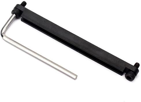 Acoustic Guitar Bridge Insert Saddle Replacement Set, 82mm Metal Adjustable, with Screws and L-Wrench (black) in Saudi Arabia