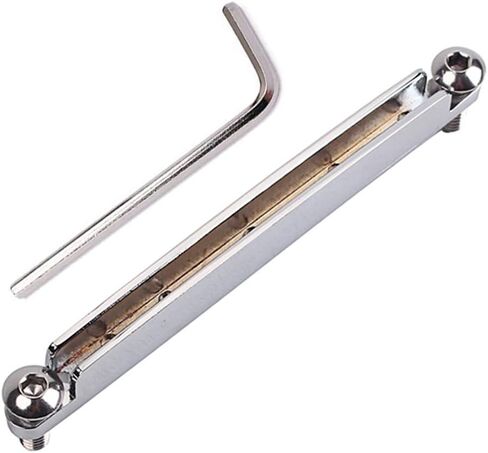 Acoustic Guitar Bridge Insert Saddle Replacement Set, 82mm Metal Adjustable, with Screws and L-Wrench (black) in Saudi Arabia