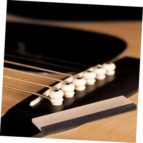 Milisten Dobro Resophonic Bridge Saddle 2.75In Quarter-Sawn Maple with Ebony Top Cut and Slotted Replacement for Acoustic Resonator Guitar in Saudi Arabia