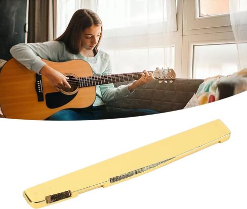 Brass Acoustic Guitar Saddle Bridge Replacement, Durable Metal Musical Instrument Accessories with Stable Tone Transmission, Easy Installation for Folk Guitars and Beginners Gift (GL224 (1Pc)) in Saudi Arabia