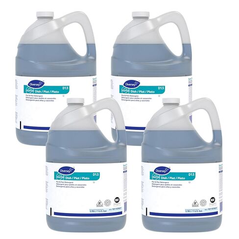 Diversey 101107827 SUMA DISH D1.5 Pot & Pan Detergent, Manual Dishwashing Liquid, Floral Scent, Concentrated Grease-Cutting Formula, Commercial Kitchen & Foodservice Use, 1-Gallon (3.78 L) in Saudi Arabia