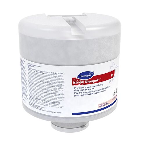 Diversey 957238409 SUMA DiverPak P6 Premium Encapsulated Heavy Duty Dish Detergent, Unscented White Powder, Capsules, 9-Pounds in Saudi Arabia