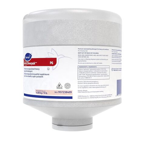 Diversey 957238409 SUMA DiverPak P6 Premium Encapsulated Heavy Duty Dish Detergent, Unscented White Powder, Capsules, 9-Pounds in Saudi Arabia