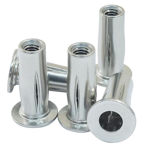 5 Pack M5 Multi Grip Rivet Nut, 304 Stainless Steel Pre-Bulbed Shank Flat Head Threaded Insert Nut for Sheet Metal, Non-Metallic Materials and Industrial Construction Fasteners in Saudi Arabia