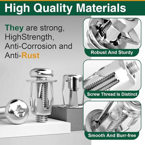 80Pcs Petal Expansion Bolt, Rustproof Carbon Steel Jack Nuts for Sheet Metal, Panels, Machinery, Automotive, M4/M5/M6/M8 in Kuwait
