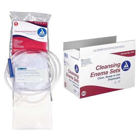 Dynarex Enema Kit - Ready-to-Use Disposable Enema Bag Kit for Colon Cleansing, Digestive Issues, Constipation Relief - 1.6 Quarts, 50 Sets per Bulk Case in Saudi Arabia