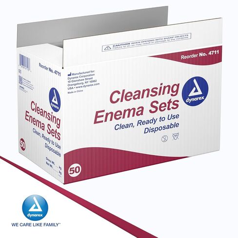 Dynarex Enema Kit - Ready-to-Use Disposable Enema Bag Kit for Colon Cleansing, Digestive Issues, Constipation Relief - 1.6 Quarts, 50 Sets per Bulk Case in Saudi Arabia