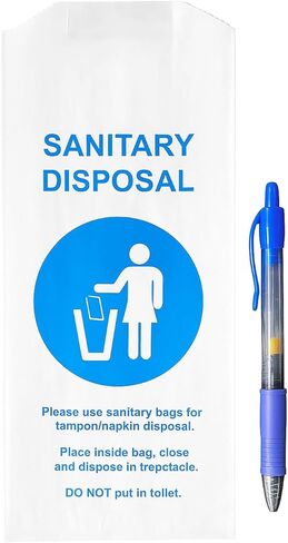 Bulk Restroom Supplies - Sanitary Disposal Bags for Feminine Products, 1000 Count, 4x2x9 Inches, Discreet Tampon Napkin Disposal with Odor Control, Commercial Bathroom Hygiene in Saudi Arabia