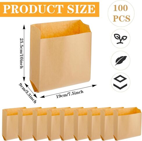 100 Pcs Kraft Feminine Hygiene Liner Bag, Business Restroom Bathroom Personal Dispensers 7.5 x 10" Waste Receptacle Paper Liners, Sanitary Napkin Disposal Bags, Kraft Bag in Saudi Arabia