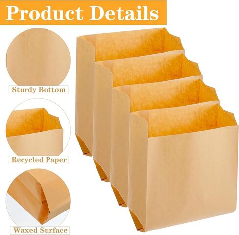100 Pcs Kraft Feminine Hygiene Liner Bag, Business Restroom Bathroom Personal Dispensers 7.5 x 10" Waste Receptacle Paper Liners, Sanitary Napkin Disposal Bags, Kraft Bag in Saudi Arabia