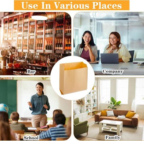 100 Pcs Kraft Feminine Hygiene Liner Bag, Business Restroom Bathroom Personal Dispensers 7.5 x 10" Waste Receptacle Paper Liners, Sanitary Napkin Disposal Bags, Kraft Bag in Saudi Arabia