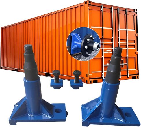 Shipping Container Wheels 5-Lug Wheels Kit Upgrade Wider and Thicker Steel Plate, Moves 20ft.-40ft. Shipping Container, Heavy-Duty Shipping Container Axles with Tool Gloves (Black 5 Lugx3.5) in Kuwait