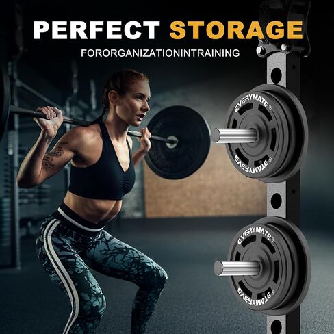 EVERYMATE Stainless Steel Weight Plate Holder - Power Rack & Squat Rack Attachments 2 Inch Olympic Plate Storage Rack for 2x2 3x3 2x3 Power Cage Accessories in Kuwait