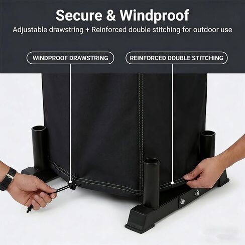 غطاء حامل الأثقال من CAP - مقاس 50.8 سم طولًا × 63.5 سم عرضًا × 60.6 سم ارتفاعًا - حامل وزن عالي التحمل لتغطية الأطباق، غطاء شجرة وزن مقاوم للغبار والتمزق من أجل حامل شجرة ممتص الصدمات الأولمبي من CAP Barbell/رف تعليق لتدريب القوة in Kuwait