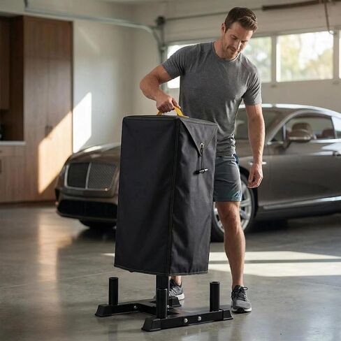 غطاء حامل الأثقال من CAP - مقاس 50.8 سم طولًا × 63.5 سم عرضًا × 60.6 سم ارتفاعًا - حامل وزن عالي التحمل لتغطية الأطباق، غطاء شجرة وزن مقاوم للغبار والتمزق من أجل حامل شجرة ممتص الصدمات الأولمبي من CAP Barbell/رف تعليق لتدريب القوة in Kuwait