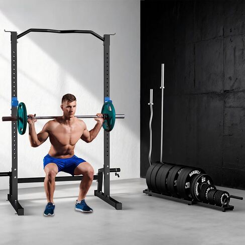 رف لوحات الوزن الأفقي من بيكينج، حامل الوزن لألواح الوزن والقضبان الأولمبية، حامل لوحة ممتص الصدمات مع مقبض وعجلات دوارة، منظم صالة الألعاب الرياضية المحمول مع قسم وزن كسور للوحات مقاس 1 بوصة و2 بوصة in Kuwait