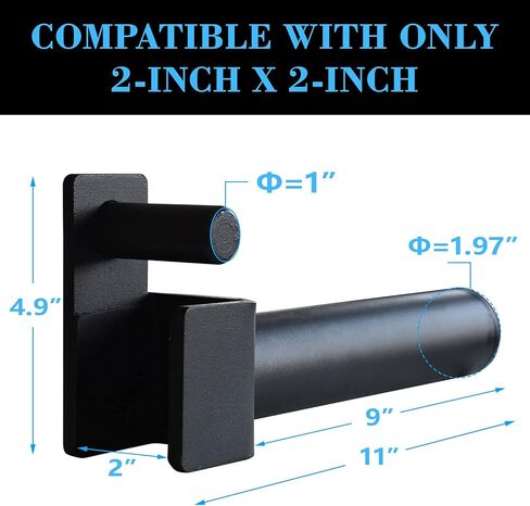 حامل لوحة الوزن الأولمبي الممتد مقاس 9 بوصات من Balelinko، وحدة تخزين لوحة الوزن، مرفق لقفص طاقة أنبوبي مقاس 2 بوصة × 2 بوصة مع فتحة واحدة، زوج واحد، مكافأة زوج من حلقات الياقات ذات المشبك الزنبركي مقاس 2 بوصة in Kuwait