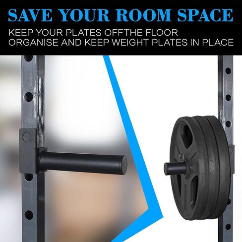 حامل لوحة الوزن الأولمبي الممتد مقاس 9 بوصات من Balelinko، وحدة تخزين لوحة الوزن، مرفق لقفص طاقة أنبوبي مقاس 2 بوصة × 2 بوصة مع فتحة واحدة، زوج واحد، مكافأة زوج من حلقات الياقات ذات المشبك الزنبركي مقاس 2 بوصة in Kuwait