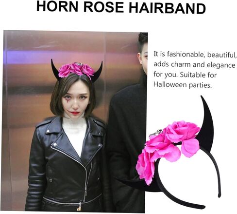 MERRYHAPY Halloween Artificial Horn Headband Skull Costume Boo Halloween Headband for Women Devil Horns in Saudi Arabia