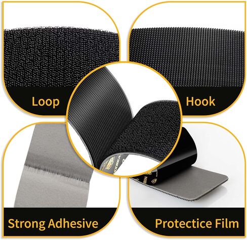 10 Sets Hook and Loop Tape with Adhesive, Heavy Duty Fasteners | Heat-Resistant & Waterproof | Back Adhesive Mounting Strips for Home Office School in Saudi Arabia