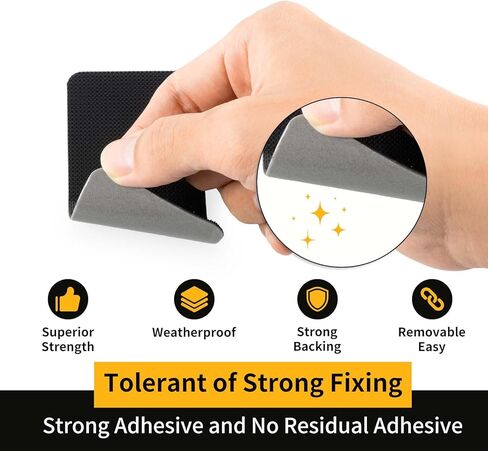 10 Sets Hook and Loop Tape with Adhesive, Heavy Duty Fasteners | Heat-Resistant & Waterproof | Back Adhesive Mounting Strips for Home Office School in Saudi Arabia