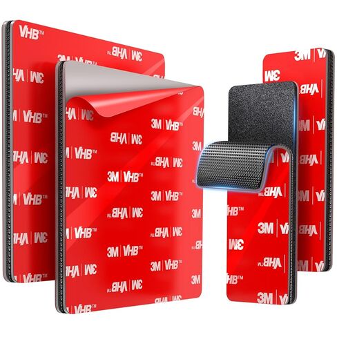Heavy-Duty Hook and Loop Strips Adhesive: 4 Sets(2 Square 3.15'' & 2 Rectangle 3.15×1.18in) Heat Resistant Fastener Tape - High Bond Sticky Back for Car Mat Trunk Liner Seat Cushion & Indoor Outdoor in Saudi Arabia