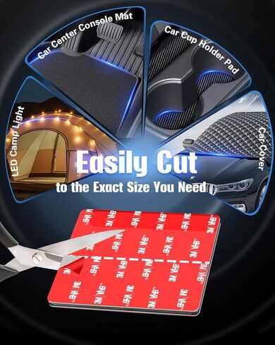 Heavy-Duty Hook and Loop Strips Adhesive: 4 Sets(2 Square 3.15'' & 2 Rectangle 3.15×1.18in) Heat Resistant Fastener Tape - High Bond Sticky Back for Car Mat Trunk Liner Seat Cushion & Indoor Outdoor in Saudi Arabia