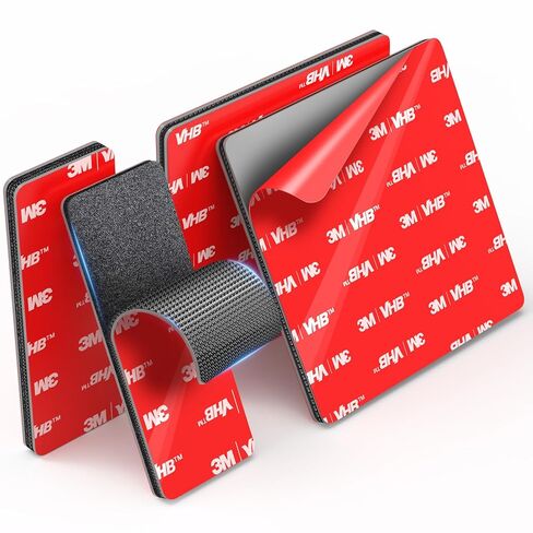 Heavy-Duty Hook and Loop Strips Adhesive: 4 Sets(2 Square 3.15'' & 2 Rectangle 3.15×1.18in) Heat Resistant Fastener Tape - High Bond Sticky Back for Car Mat Trunk Liner Seat Cushion & Indoor Outdoor in Saudi Arabia